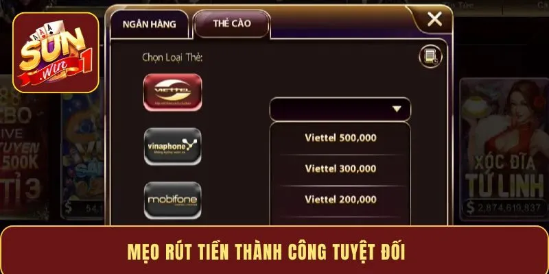 Mẹo rút tiền thành công tuyệt đối